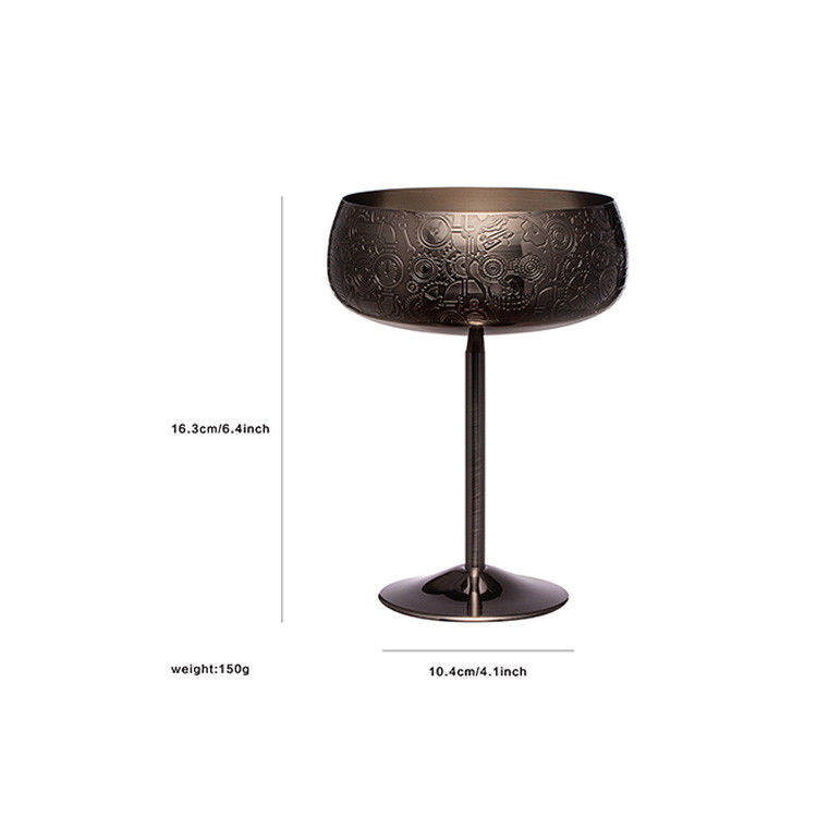Ατσάλινο Martini Wine Glass 14OZ 4.1*6.4 ίντσες με ευρύ πάτο