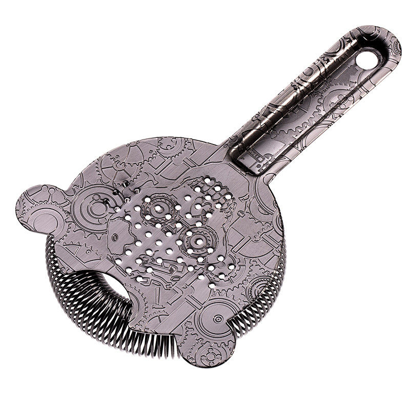 Χάλυβα από ανοξείδωτο χάλυβα Hawthorne Strainer για Cocktails Bar Strainer Cocktail High Density Spring Μαύρο φινίρισμα