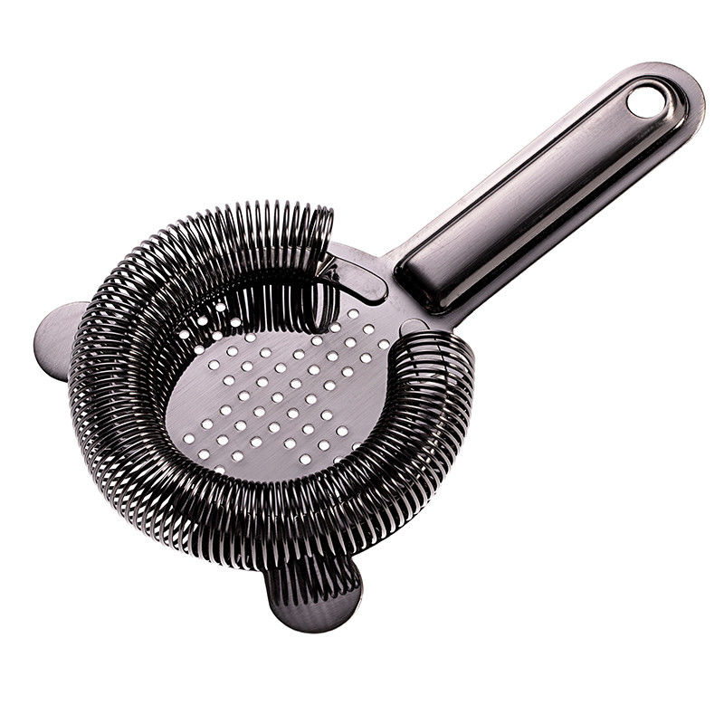 Χάλυβα από ανοξείδωτο χάλυβα Hawthorne Strainer για Cocktails Bar Strainer Cocktail High Density Spring Μαύρο φινίρισμα