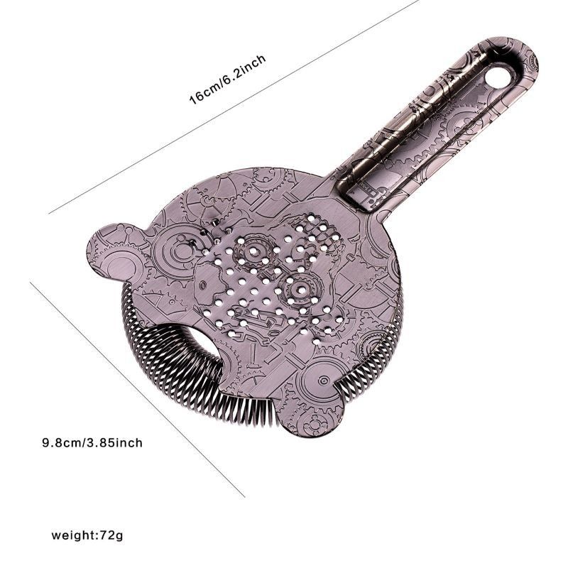 Χάλυβα από ανοξείδωτο χάλυβα Hawthorne Strainer για Cocktails Bar Strainer Cocktail High Density Spring Μαύρο φινίρισμα