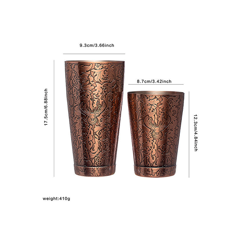 Εστιατόριο Bartending Martini Shaker Set SS304 Χρωματισμένο χαλκό