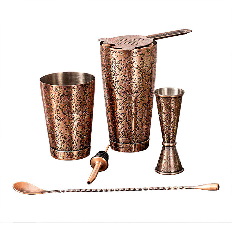 Εστιατόριο Bartending Martini Shaker Set SS304 Χρωματισμένο χαλκό