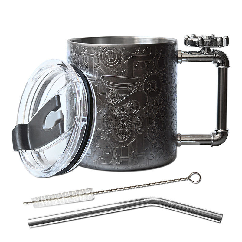 14oz διπλό τοίχωμα φλιτζάνι καφέ Steampunk στυλ ανακούφιση από το άγχος φλιτζάνι καφέ με Gyro χειριστή